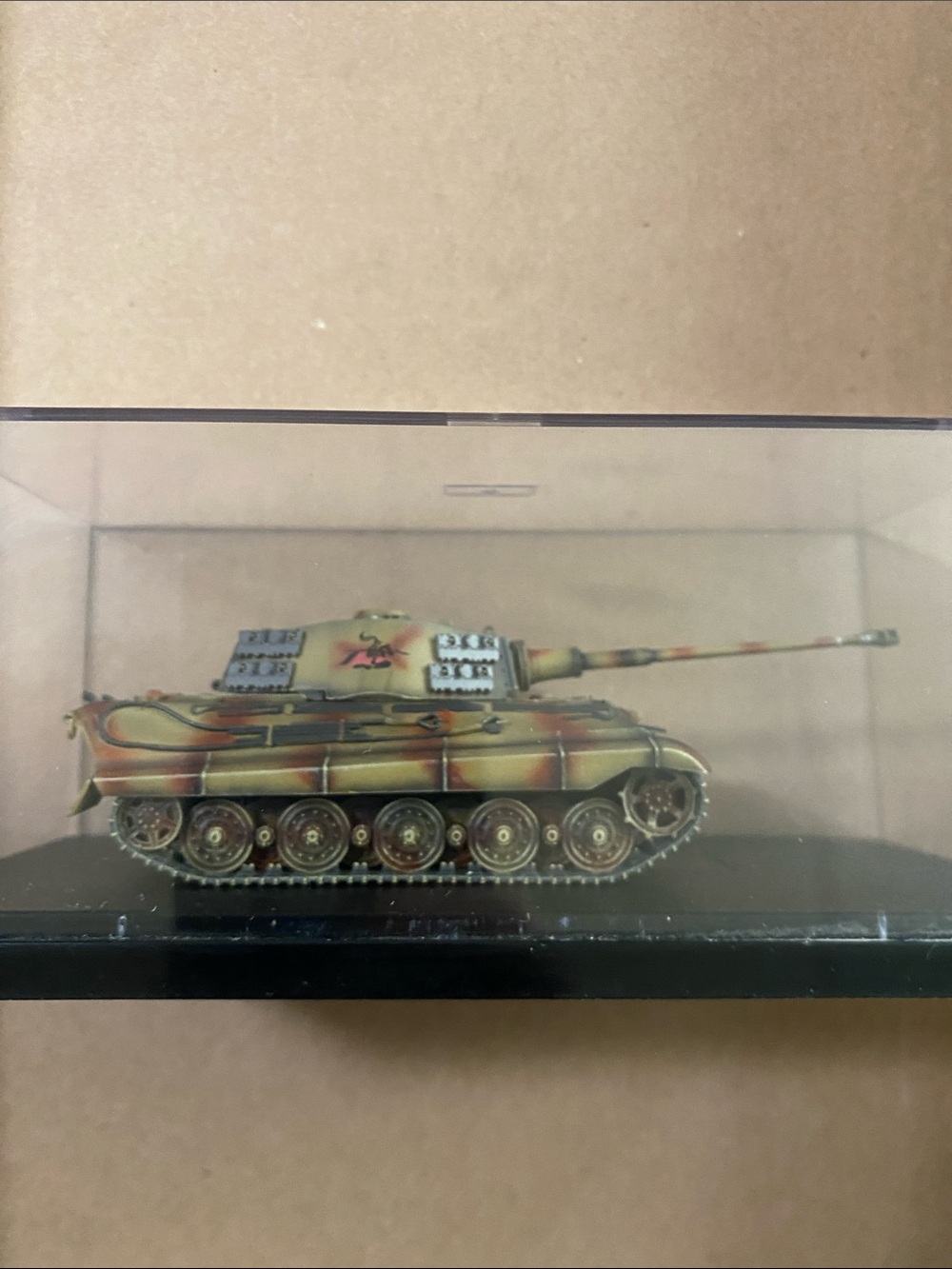 Diecast Military Tiger Tank Model in Camouflage. Protected case included.